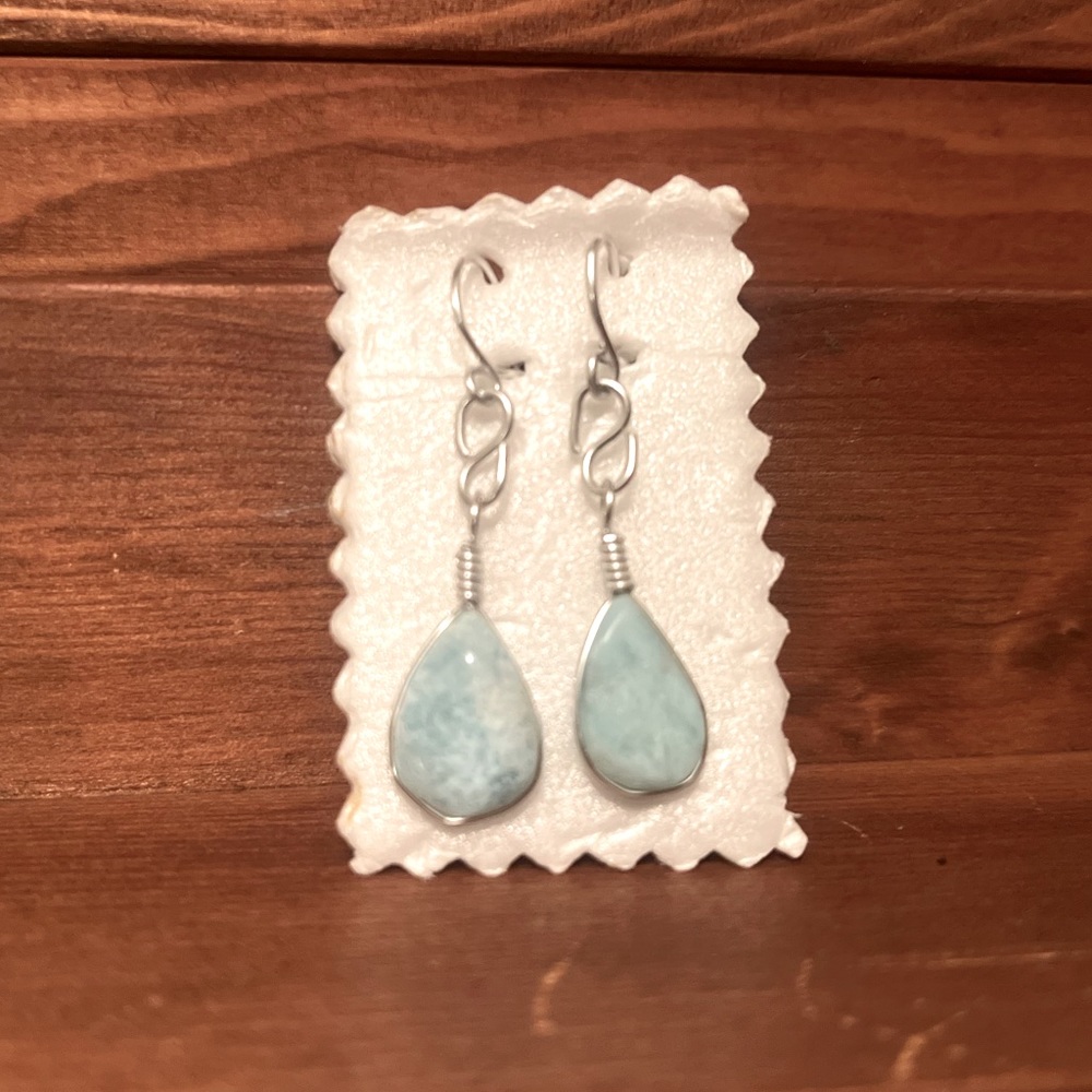 💧Amazonite & Sterling 💧Teardrop Earrings